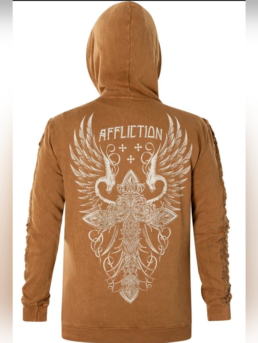 NWT! Buckle Affliction Fall Women's Studded Distressed Knit Canyon Hoodie XS